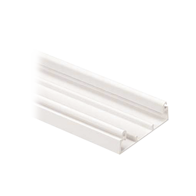 Canaleta color blanco de PVC auto extinguible, de una vía, 12 x 8 mm tramo  de 6 pies con cinta adhesiva (5000-21252)